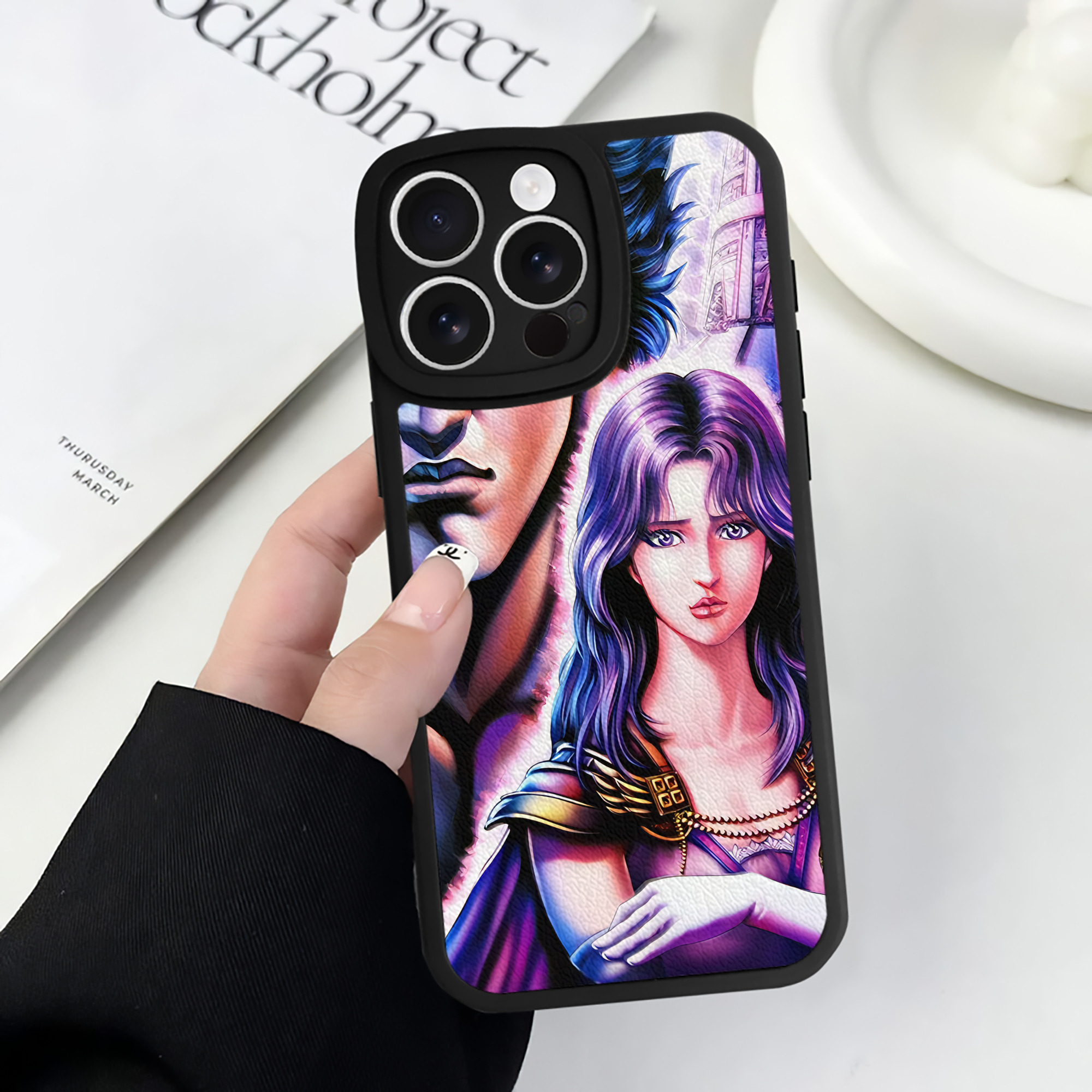 （画像用） 北斗の拳 Fist of the North Star 【iPhone 16シリーズ対応】シリコンスマホケース（レザー調） 材質：シリコン